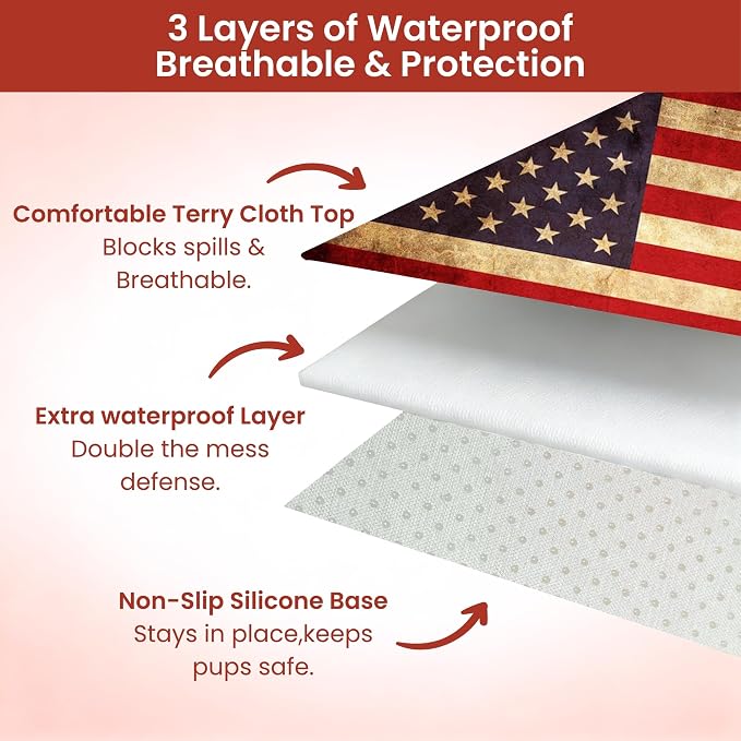 Waterproof Back Seat Cover for Dogs and Kids, Car Seat Protector Under Baby Car Seat, Child and Dog Car Seat Cover Blanket for Rear Bench(American Flag Red, Rear Bench Seat Towel) - Image 6