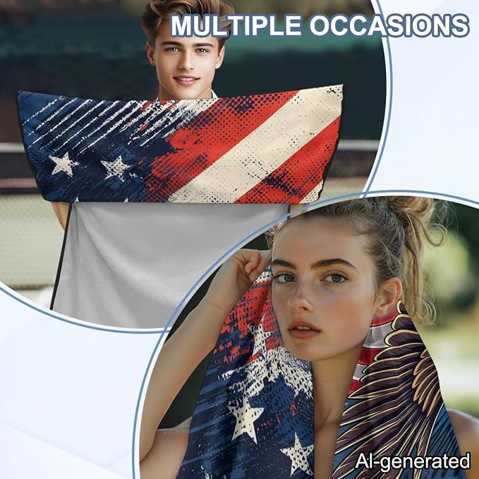 Horeset American Eagle Car Seat Towel Cover – Quick-Dry Patriotic Front Seat Protector, Universal Fit for SUV Trucks Cars Sedan Van, Auto Interior Accessories 250th Anniversary - Image 7