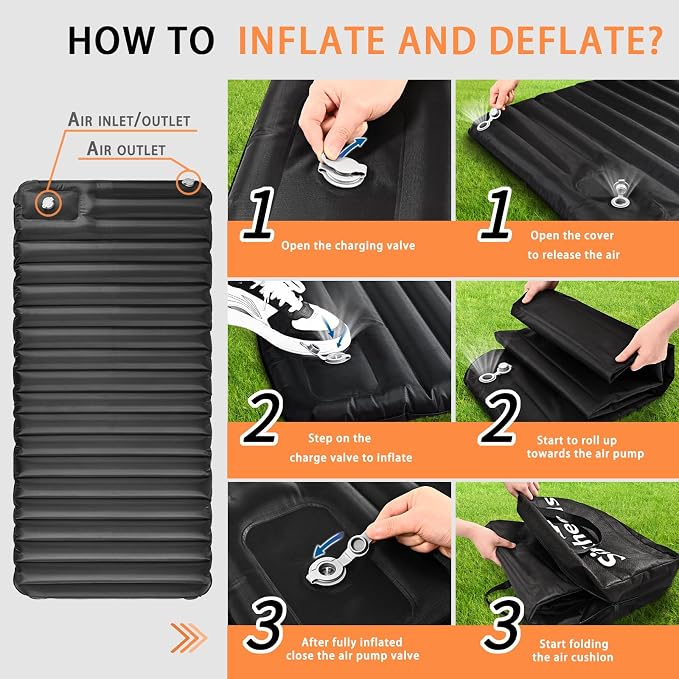 Truck Dog Seat Cover Back Seat Protector, Large Space Backseat Extender with Soft Inflatable Cushion Comfortable Dog Hammock, Waterproof Dogs Bed Rear Travel Accessories for Truck - Image 8