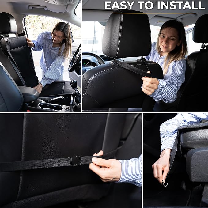 ZONETECH Cooling Car Seat Cover, Black Automotive Adjustable Temperature Comfortable Cooling Car Seat Cover (2 Pack) - Image 7