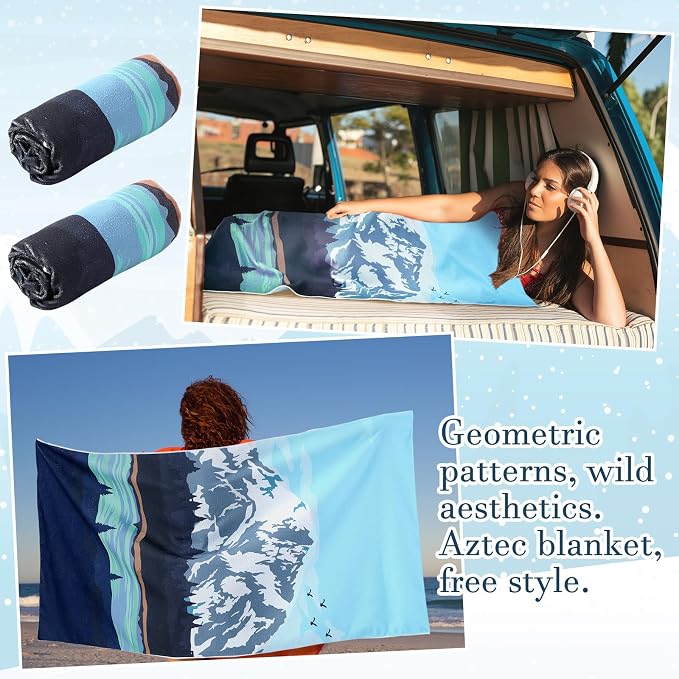 Hahafelt 2 Pack Car Seat Towel Covers Athletic Running Towel Performance Microfiber Post Workout Sweat Washable Cover Non Slip for Seat Outdoor Sport (Glacier) - Image 7