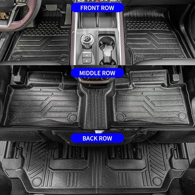 Rongtaod Floor Mats Set for 2020-2025 2026 Ford Explorer 7 Seats | Trunk Mat with Backrest Mat Cargo Mat Cargo Liner TPE All Weather Back Seat Cover Protector 2024 Explorer Accessories - Image 2