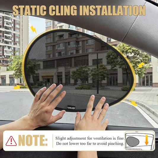 2 Pack Car Side Window Sun Shades, Static Cling Driver Side Window Shade | Upgrade Car Window Shades for Baby, Sun Blocker for Glare and Sun Protection, Clear Visibility, 15.7 × 11.4 inches - Image 2
