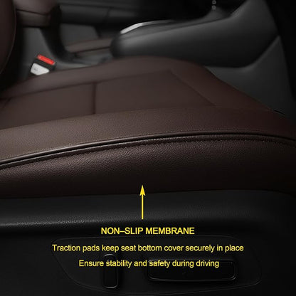 Lolcar CRV Seat Covers Custom Fit for Honda CRV 2017 2018 2019 2020 2021 2022,Leather Car Seat Cover Full Set for Trucks SUV,Waterproof Car Seat Cushion,Faux Leather(Coffee) - Image 7