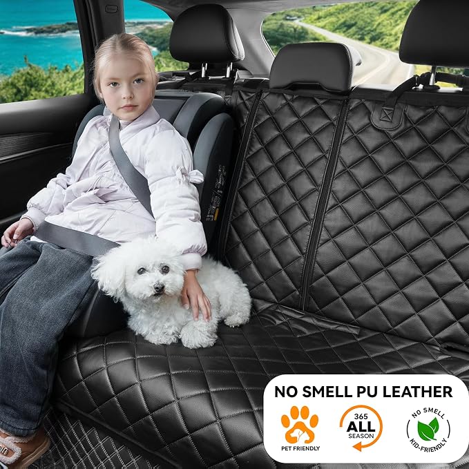 Dog Car Seat Cover for Back Seat,PU Leather Truck Back Seat Cover,XL,Black | Waterproof,Nonslip,Heavy-Duty Bench Seat Covers for Trucks Ford F150/Chevrolet Silverado/Ram1500/GMC Sierra/Toyota - Image 5