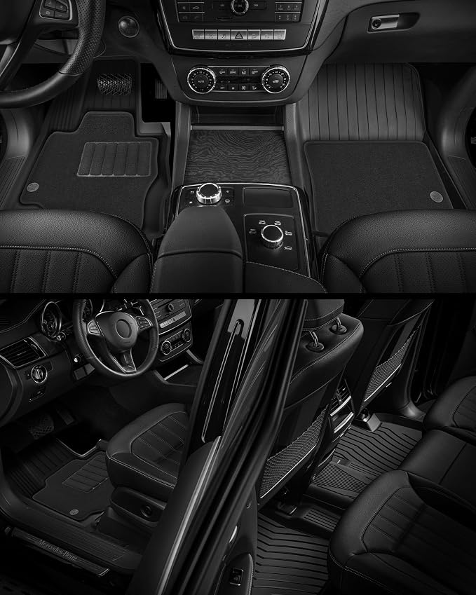 3W Floor Mats & Front Carpet for 2019-2026 Chevy Silverado/GMC Sierra 1500 | 2020-2026 GMC Sierra 2500HD/3500HD Crew Cab, TPE All Weather Accessories 2 Rows Full Set Car Mats - Image 9
