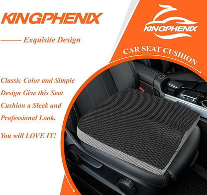 kingphenix Memory Foam Car Seat Cushion for Driving Comfort and Office Use | Coccyx and Lower Back Pressure Relief, Seat Cushion for Car, Truck, SUV, Long Drives and Office Chair, 4D Mesh Classic Black - Image 9