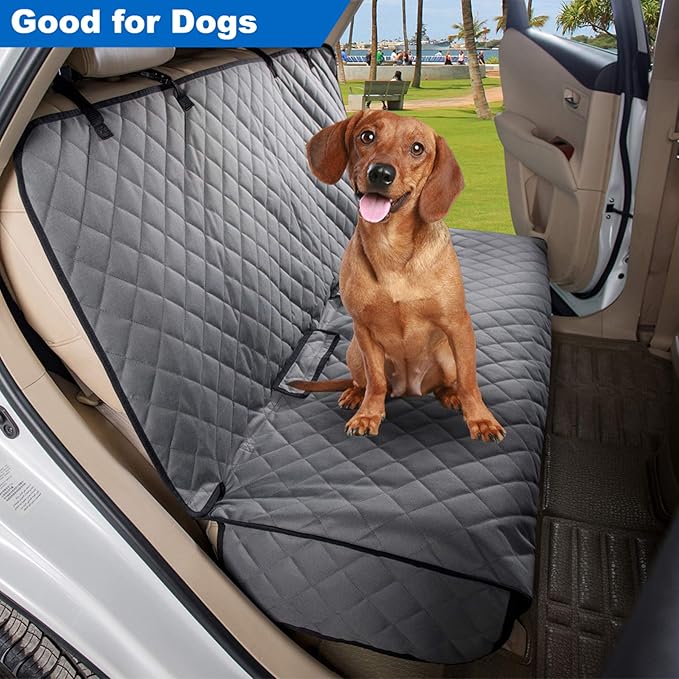 VIEWPETS Bench Car Seat Cover Protector, Waterproof Heavy-Duty, Grey | Nonslip Dog Back Seat Cover Protect from Mud, Spills, Scratches, Machine Washable, Universal Fit for Vehicles, Trucks&SUVs - Image 3