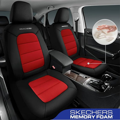 Skechers Memory Foam Seat Covers,Thick Cool Touch Fabric Car Seat Covers,Car Seat Cover Full Set,Airbag Compatible,Automotive Comfort Protection for Most Cars,Vans,Trucks,SUV,Red - Image 2