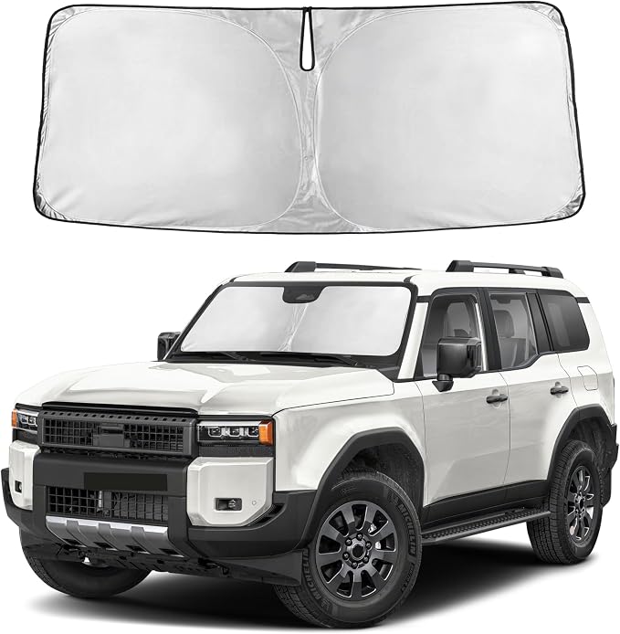 Autovir Windshield Sun Shade Fit for 2024 2025 2026 Toyota Land Cruiser | Sunshade, Front Car Window Shades Sun Visor, Blocks UV Rays & Heat, Car Accessories by Autovir