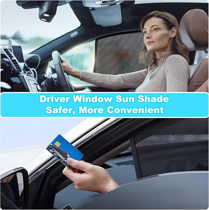 XCBYT 2019-2024 Corolla Sedan Window Shades, 4-Pack Privacy Cooling Mesh | Breathable & blocks heat for camping & baby sleeping.Front shades are partial for rearview mirror. Wait 24h for clips to set - Image 4