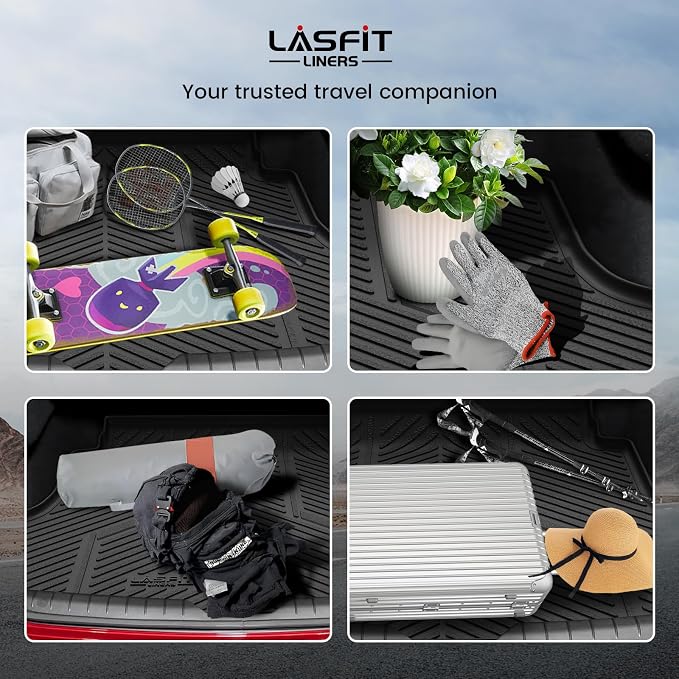 LASFIT Cargo Mat for Hyundai Sonata 2020-2026 / Kia K5 2021-2026 | All Weather TPE Custom Fit Car Trunk Mats Cargo Liners Accessories, Black - Image 6