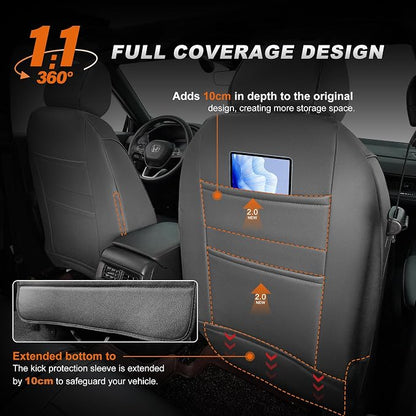 Custom Fit Seat Covers for Honda CRV: 2023 2024 2025 2026 | Front&Rear Full Set Faux Leather Full Coverage Car Seat Cover Waterproof (5 Seats,Gray) - Image 5