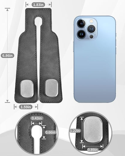 Headrest Hooks for Car, 4 Pack Car Seat Back Organizer Storage Hook, Double Hook Car Seat Hooks for Hanger Purses and Bags, Leather Purse Holder for Car, Grey - Image 6