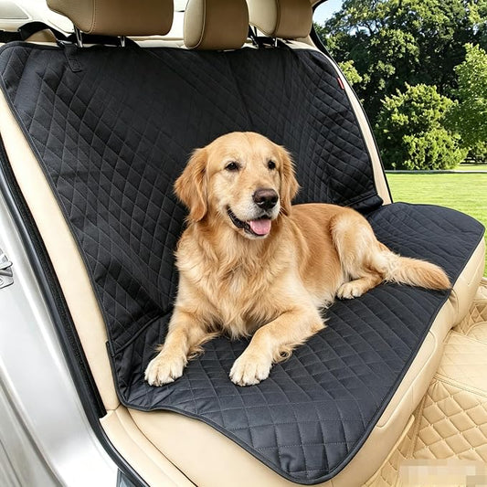 Kaiphy Dog Car Seat Cover, Back Seat Cover for Dogs Pet Car Seat Protector Waterproof Bench Car Seat Cover, Non-Slip Rear Seat Cover with 4 Safety Belt Openings for Safe Travel, Fits Cars Trucks SUVs by Kaiphy