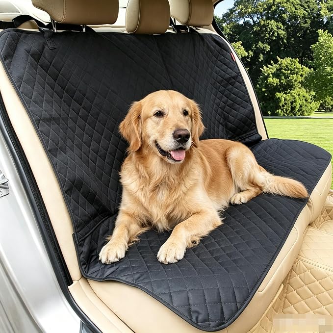 Kaiphy Dog Car Seat Cover, Back Seat Cover for Dogs Pet Car Seat Protector Waterproof Bench Car Seat Cover, Non-Slip Rear Seat Cover with 4 Safety Belt Openings for Safe Travel, Fits Cars Trucks SUVs - Image 4