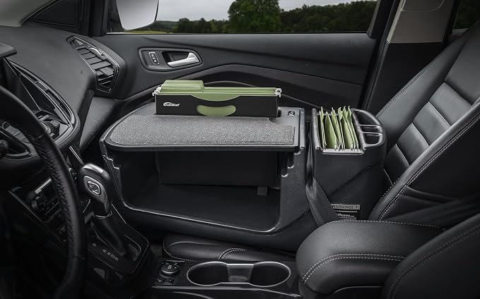 AutoExec AE-FMEF-PI-BT Efficiency FileMaster Car Desk for Your Vehicle Workstation and Mobile Office, Black with 400 watt Power Inverter - Image 4
