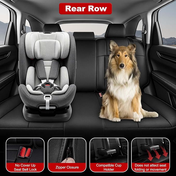 TTX LIGHTING Custom Fit Seat Covers for Subaru Forester 2009-2013 | All-Season Interior Protection with Original Seat Pattern Waterproof Faux Leather Full Set Airbag Compatible - Image 7