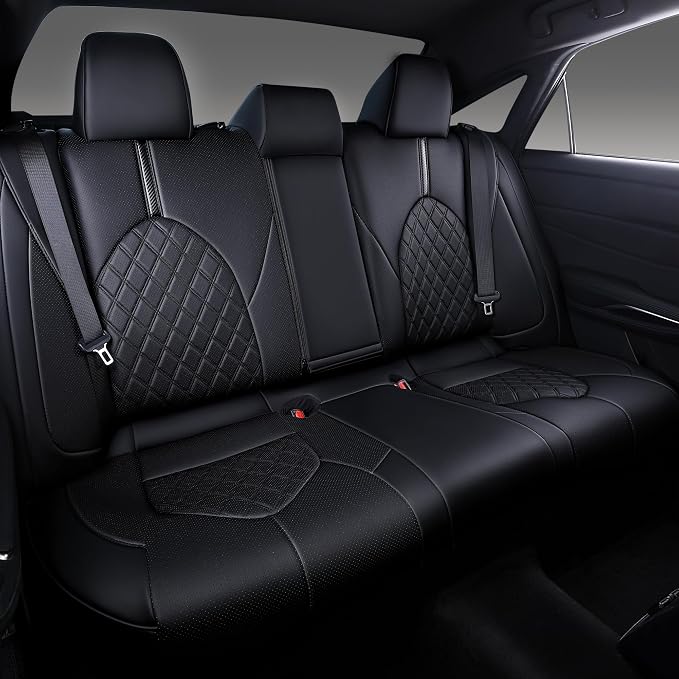 Custom Fit Camry Seat Covers for 2018-2024 Toyota Camry Gas - Black | Waterproof Faux Leather Full Coverage, Car Seat Protectors Full Set, Fit Toyota Camry LE SE SE Nightshade, Airbag Compatible - Image 2