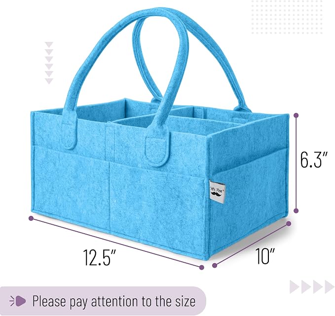Mr. Pen- Baby Diaper Caddy Organizer, Blue | Nursery Storage Bin and Car Organizer for Diapers and Baby Wipes - Image 2