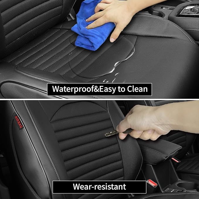 EKR Car Seat Covers for Subaru Forester 2025(Only Base),Full Set | Custom Fit for Subaru Forester Base 2025,360°Protection,Pet Friendly,Faux Leather(Black) - Image 4