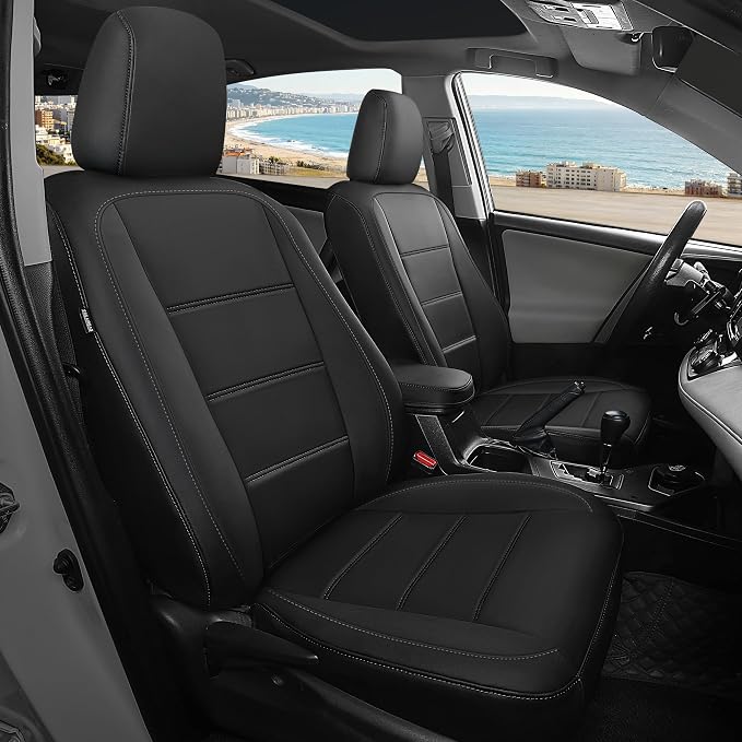FREESOO Custom Leather Seat Covers for Toyota Corolla Hybrid LE 2023-2026 | Sedan, Full Set, Waterproof, Airbag Compatible, Scratch-resistant, Anti-slip, Protector Cushion, Durable Material, Easy-clean by FREESOO