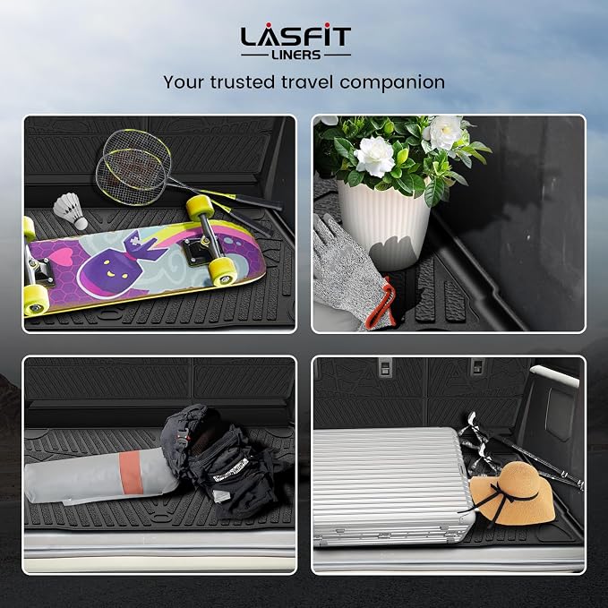 LASFIT Cargo Mats+Rear Back Seat Protector for Ford Bronco 4-Door 2021-2026 | All Weather TPE Trunk Liner+Underfloor Storage Mat+Backrest Cover Custom Fit Easy Clean, Not Fit Bronco Sport or 2 Door - Image 5