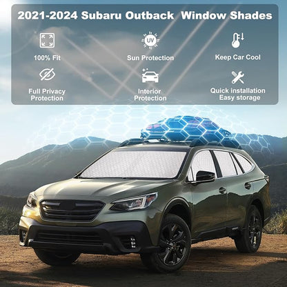 XCBYT 2021-2024 Outback Window Shades, Blackout Sun Insulated 8PCS | 6-Layer blocks heat for lunch breaks, camping. keep full privacy/car cool, Tuck into frames to prevent falling when door open - Image 3
