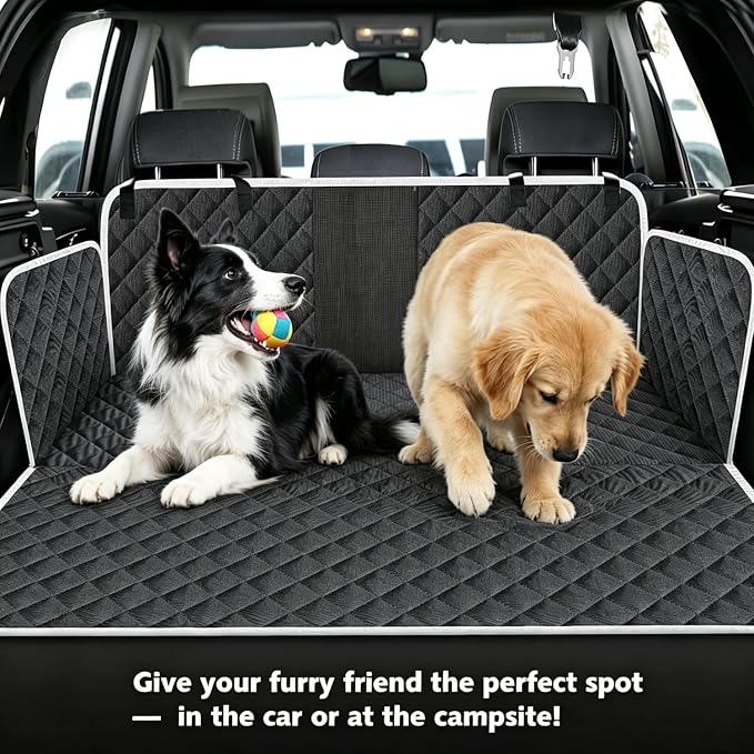 Meolsaek Dog Car Seat Cover, Mesh Window Hammock Back Seat Cover for Dogs | 1680D Oxford fabric, TPU waterproof, 3D anti-slip grip design car seat cover for back seat as hammock reducing worries - Image 4