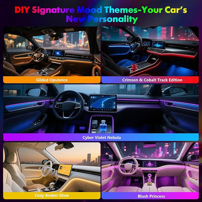 Dreamcolor Acrylic Car Interior Lights 22 in 1 RGB LED Strip Lights APP Control Zoned Control System 252 Color Modes DIY Fiber Optic Ambient Lighting Kits Music Car Neon Light Kits New Version - Image 7