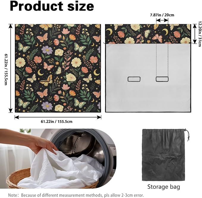 Butterfly Flower Moon Star Print Back Seat Cover Waterpoof Rear Bench Towel Seat Cover for Gym Swimming Surfing Running, Non-Slip Rear Seat Protector Universal Fits Auto Truck Van SUV - Image 7