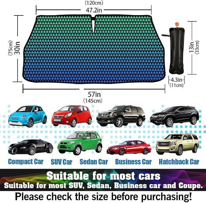CHILL·TEK Funny Car Windshield Sun Shade Umbrella, American Plane Car Sun Shade Umbrella, Block UV Rays Heat Foldable Windshield Umbrella Sun Visor Protector - Keep Vehicle Cool for Cars SUV - Image 6