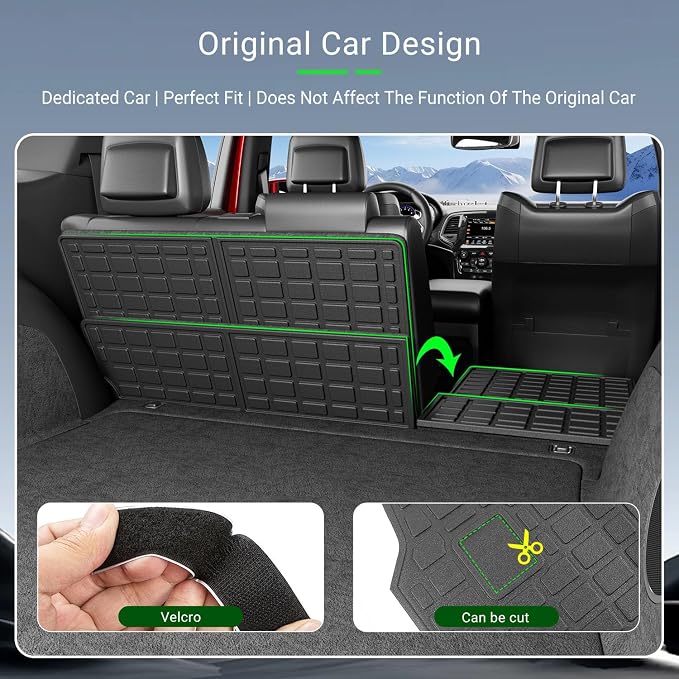 xipoqix Backrest Mats Compatible with 2011-2021 Jeep Grand Cherokee | Back Seat Protector Cargo Mat TPE Liner Replacement for 2011-2021 Jeep Grand Cherokee Accessories (Backrest Mats) - Image 2