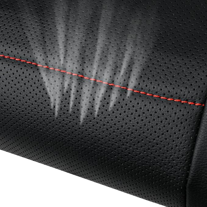 CAR PASS Universal FIT Piping Leather Car Seat Cover, for suvs,Van,Trucks,Airbag Compatible,Inside Zipper Design and Reserved Opening Holes (Full Set, Black and Red) - Image 7