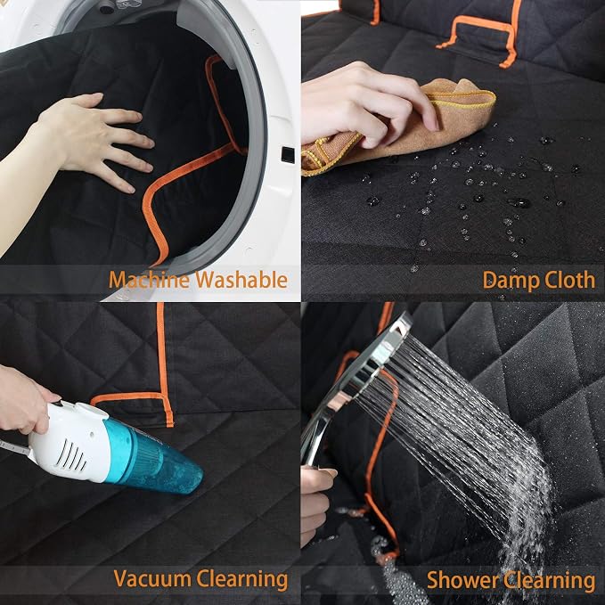 petalage Car Seat Protector, 52” x 50“ for for Familay Car & Regular SUVs, 600D Heavy Duty Car Seat Cover Waterproof Dog Car Seat Cover for Back Seat, Scratch Proof Nonslip Seat Cover for Dogs in Car - Image 6