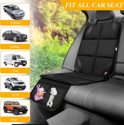 Meolsaek Car Seat Protector for Child Car Seat，Non-Slip Backing No Imprints | Durable Car Seat Mat 600D Fabric, Waterproof Car Seat Cover with Thick Pad - Image 4