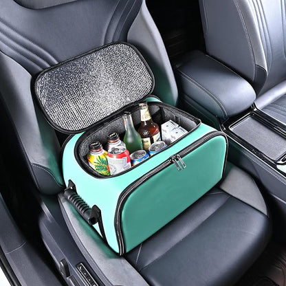 Foldable Car Insulated Storage Box, Portable Thermal Cooler Bag with Double Zipper & Sturdy Handle, Multi‑Purpose Car Seat Trunk Organizer for Drinks Snacks, Outdoor Picnic Camping Road Trips by SunshineSkyAutoProducts