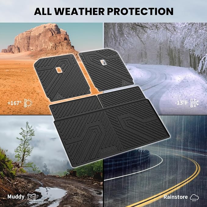 LASFIT Cargo Liner & 3rd-Row Backrest Mats for Rivian R1S 2022-2025 | Rear Cargo Area, 3rd-Row Seatback Protection, Premium TPE Liners, Custom Laser Fit, Easy to Wash - Image 4