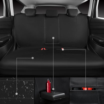 CAR PASS Neoprene Waterproof Seat Covers, Universal Fit Black Full Sets, Protective Interior Covers for Auto SUV, Vans, Sedans, Trucks - Image 3