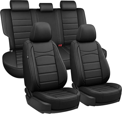IKABEVEM Custom for Honda CR-V Seat Covers 2017-2022 Full Set - Touring,EX,Sport,SE&EX-L Luxury Faux Leather Car Seat Protector Interior Accessories(Black) - Image 9