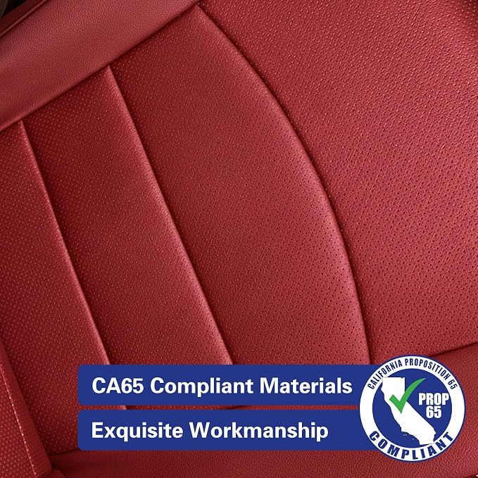 EKR Car Seat Covers Custom Fit for Toyota 4Runner(7 Seats) Full Set | for Toyota 4 Runner 2010-2024 Seat Covers for SUV,Airbag Compatible,Waterproof Pet-resistant,Faux Leather(Burgundy) - Image 2