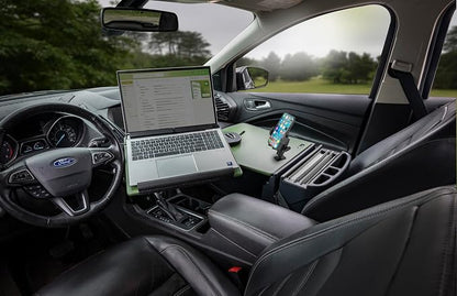 AutoExec Reach Desk Front Seat Car Desk and Portable Workstation with 400 watt Power Inverter, Phone Mount and Phone Vent Clip, Army Green - Image 5