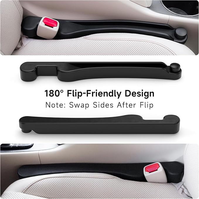 Givifive Car Seat Gap Filler Organizer Soft Foam 3IN1 Storage Slot & Hook | 2 Pack Seat Side Gap Filler Plug Universal Fit Interior Accessory for Car SUV Truck Seat & Console Gap Blocker (Narrow Black) - Image 6