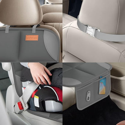 SMART ELF 2 Pack in Gift Box Car Seat Protector (Dark Gray) | Thickest Padding and Non-Slip Backing Mesh Pockets for Baby and Pet, Sedan SUV Truck - Image 5