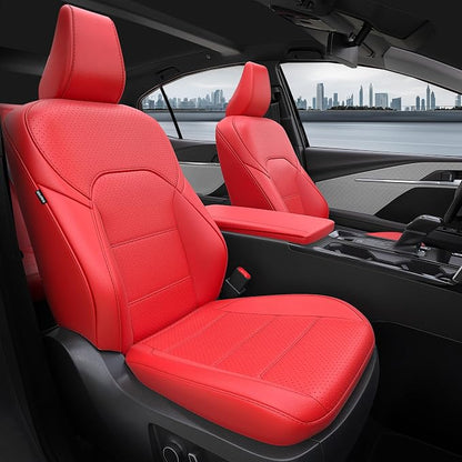 Custom Fit Seat Covers for Toyota Camry 2025 2026 Hybrid, Red | Only Fit for Camry LE/SE 2025-2026, Full Coverage, Faux Leather, Protective, Scratch-resistant, Easy-clean by FEINEPRO