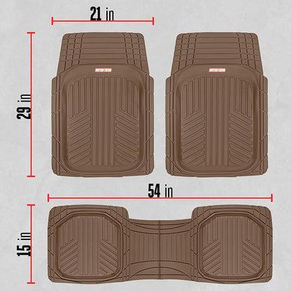 Motor Trend FlexToughXL DeepDish Floor Mats for Cars, Full Set All-Weather Rubber Automotive Floor Mats Waterproof Heavy Duty Car Mats Flexible Floor Liners for Car Truck Van SUV Car Floor Mat (Brown) - Image 4