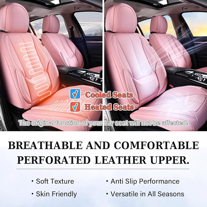 Coverado Car Seat Covers, Seat Covers for Cars, Waterproof Leather Auto Seat Protectors, Leather Car Seat Cushion, Car Interiors Accessories Universal Fit for Most Cars - Image 9