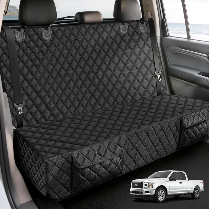 Dog Car Seat Cover for Trucks Ford F150/Chevrolet Silverado 1500 | Ram 1500/GMC Sierra 1500, Waterproof Nonslip Heavy Duty Back Seat Cover for Dogs by SMATTO