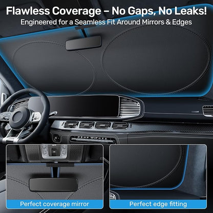 2026 Upgraded Zanch Windshield Sun Shade for Truck, SUV, Sedan, 64''x32'' | UV Protection & Heat Reduction, Light-Blocking, Heavy-Duty, Easy to Store&Setup, Keep Interiors Cool, Sun Shield for Parking - Image 5
