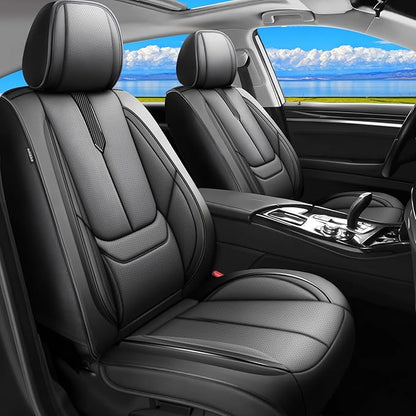 Fit Altima Car Seat Covers for Nissan Altima 2010-2024 2025 2026-Upgraded Premium Waterproof & Breathable Leather, Airbag Compatible, All-Weather Seat Cushion Protector,2 Front/Black by Unknown